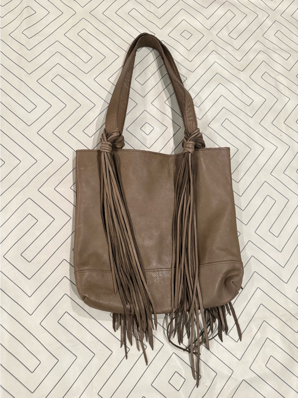 Macfadin Fringed Leather Tote Bag